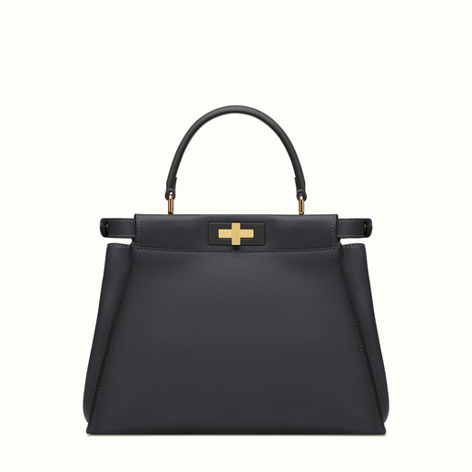 FENDI ピーカブー コピー ブラック レザーハンドバッグ 8BN2903ZNF0KUR